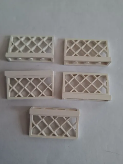 No 388 5x Lego Fence Grille 3185 1x4x2 White