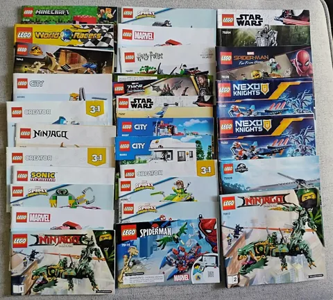 87 LEGO Instruction Manual Lot Star Wars SpongeBob Marvel Harry Potter Speed 