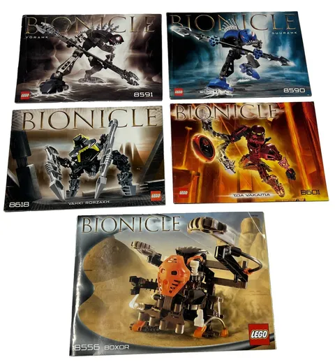 Lego Bionicle Manuals-ONLY Lot Of 5 Instructions 8590, 8591, 8618, 8601, 8556