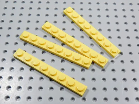 LEGO Lot of 4 Yellow 1x8 Plates BK