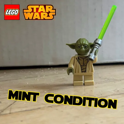 LEGO Yoda Olive Minifigure SW0707 Star Wars Trans Green Lightsaber 75255 75233