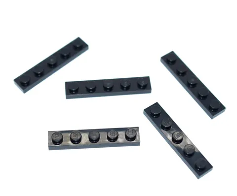 5 LEGO Black 1x5 Plates flat panel square plate 5 studs 78329 6350415
