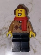 Lego Santa's Visit 10293 Minifigure Dad Argyle Sweater, Scarf Hol254 Arm Crack
