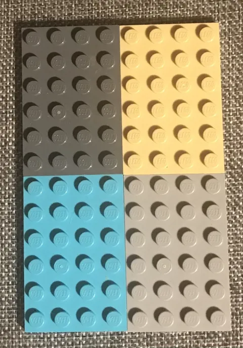 LEGO 4 X 6 BASE PLATE  LOT OF 4 Plates Pieces Flat Multicolored