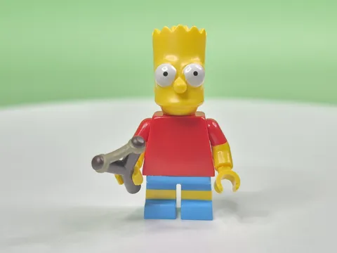 LEGO The Simpsons Bart Simpson Minifigure sim026 w/ Slingshot (from Set 10352)