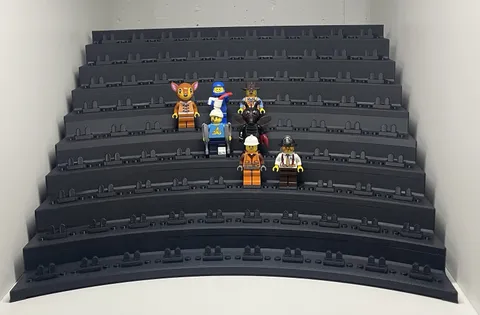 3-D Printed Lego Stand With Multiple Layers And Heel Savers Holds 90 Figs