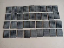 LEGO BULK LOT 36 DARK BLUISH GRAY FLAT PLATE 6X8 #3036