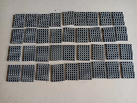 LEGO BULK LOT 36 DARK BLUISH GRAY FLAT PLATE 6X8 #3036