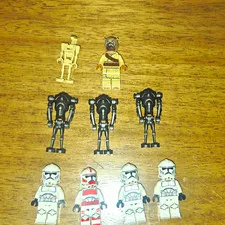 LEGO Star Wars Minifigure Lot Clone Trooper, Battle Droid & Super Battle Droid