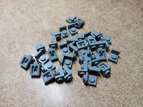 LEGO BULK LOT OF 36 LIGHT BLUISH GRAY BRACKET INVERTED 1X1 1X1 #36840