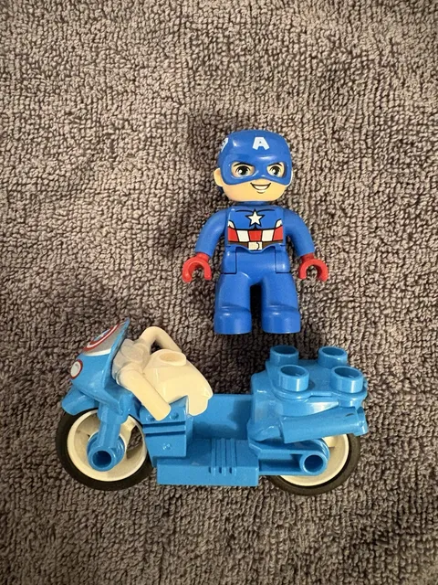 Lego Duplo Marvel Super Heroes Captain America with Motorbike Mini Figures