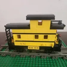 Lego City Town Train - Caboose 6x18 Custom  - Yellow
