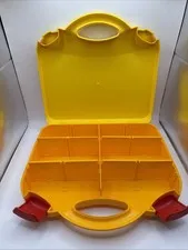 LEGO Yellow & Orange Plastic Carrying Case Storage Box With Dividers