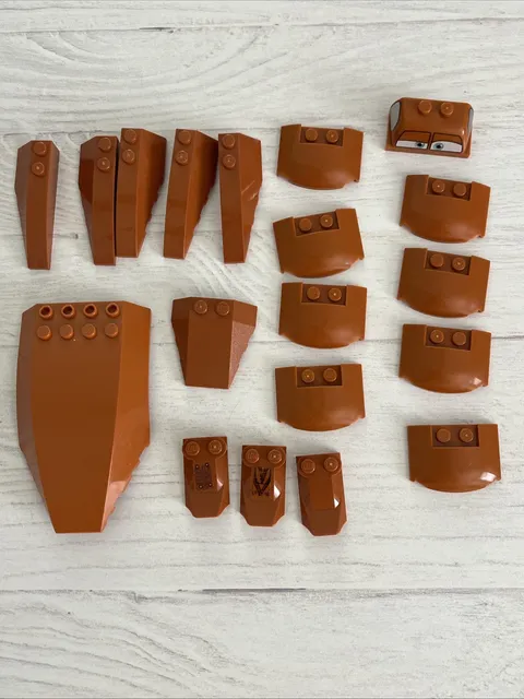 LEGO LOT DARK ORANGE 19 PCS VEHICLE HOOD WEDGE SLOPE VARIETY BUILDING PIECE