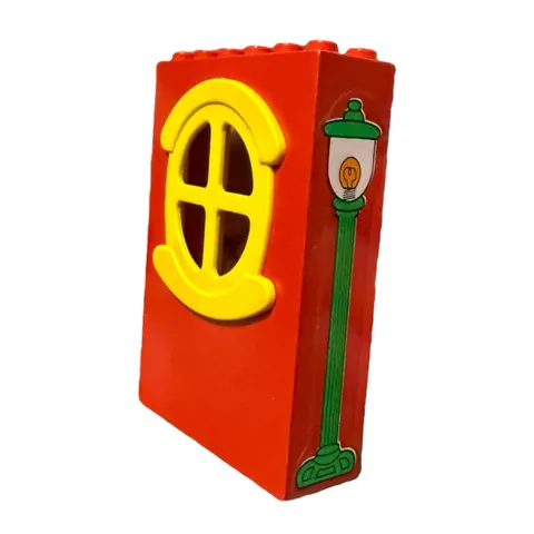 Lego Fabuland Building Wall Red Round Yellow Window Lamppost 2x6x7