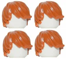 Lego 4 New HP 71022 Ron Weasley Minifig Hair Dark Orange Tousled Wig Part D42