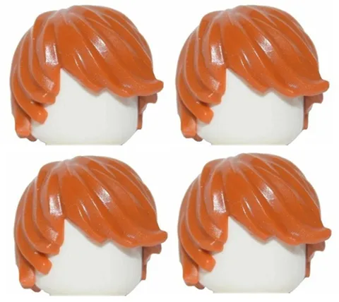 Lego 4 New HP 71022 Ron Weasley Minifig Hair Dark Orange Tousled Wig Part D42