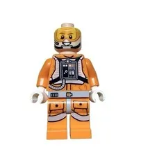LEGO Star Wars Rebel Snowspeeder X-Wing Pilot Minifigure Orange Suit No Helmet