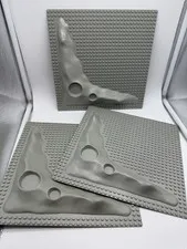 Vintage LEGO 32x32 Raised Crater Moon Base Plate Grey Terrain Lot Of 3 Lunar VTG