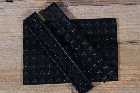 LEGO Black Plate 2 x 12 Part No. 2445 Qty 6
