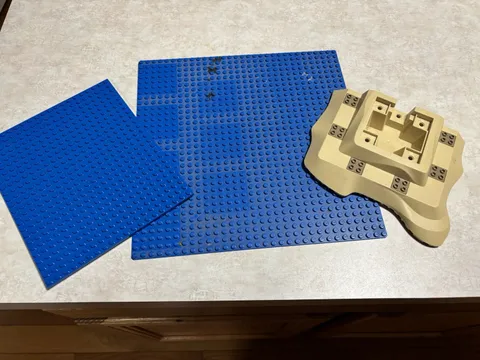 Lego Tan Sand Pirates Loot Island Base Only Part Blue Base Plates Lot Of 3