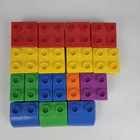 Vintage Lot of 18 Duplo Lego 2 x 2 Bricks Building Blocks Assorted Colors