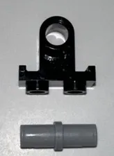 LEGO 32529 Pin Connector Plate w/1 Hole Single On Bottom Black + Gray Pin