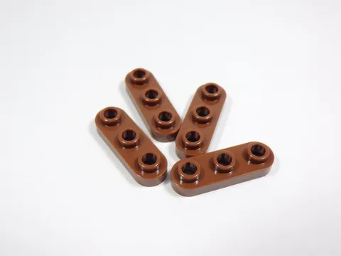 LEGO 4 Reddish Brown 1x3 Rounded Corner Plates w/ Open Studs O1