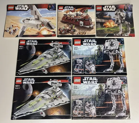 Lego Star Wars Manual Lot | AT-ST UCS, Star Destroyer, Jabba’s Barge, etc.