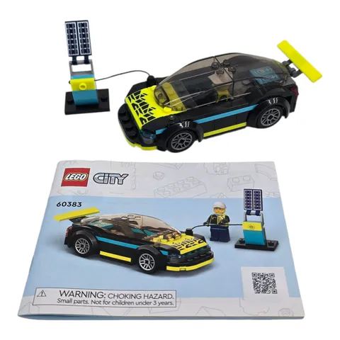 LEGO City #60383 Electric Sports Car 100% Complete w/ Instruction & Minifigure