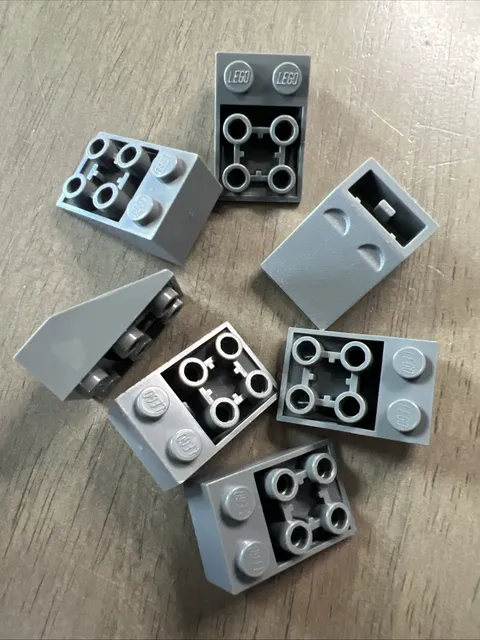 LEGO 3747b Dark Bluish Gray Slope Inverted 33 3x2 - 7 Pieces