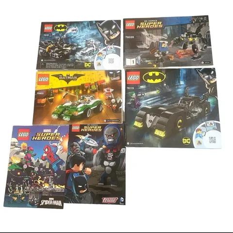 LEGO 76118, 76026, 76119, 70903  DC Batman Instruction Booklets Only Lot & Comic