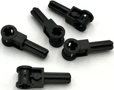 Lego 5 New Black Technic Axles 2L with Reverser Handle Axle Connector Pieces