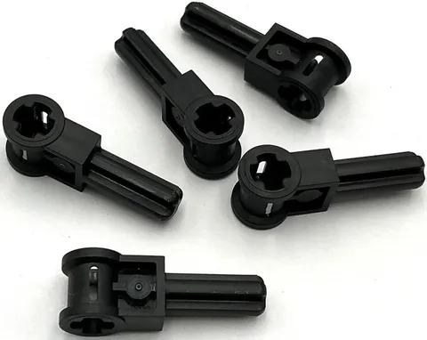 Lego 5 New Black Technic Axles 2L with Reverser Handle Axle Connector Pieces