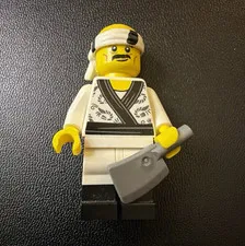 LEGO Minifigure Series 3 Sushi Chef Incomplete Missing Sushi & Stand Genuine
