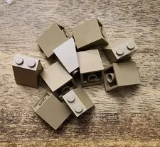 LEGO Dark Tan Slope 65 2 x 2 x 2 with Bottom Tube. QTY 10. Part. 3678b.