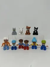 Lego Duplo 10pc Mixed Lot Animals People Cats Rabbit Squirrel Kids Grandma *READ