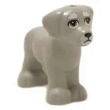 LEGO Shaggy Dog White Muzzle Nougat Eyes Animal Figure Black Nose