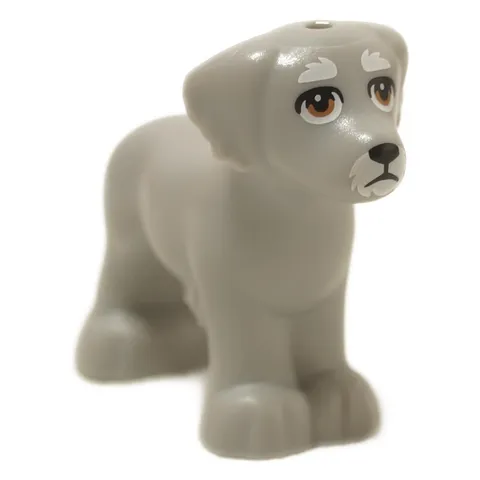 LEGO Shaggy Dog White Muzzle Nougat Eyes Animal Figure Black Nose