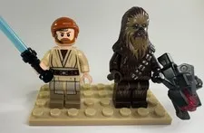 LEGO Star Wars Obi-Wan Kenobi & Chewbacca Minifigure Lot - Genuine