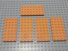 New LEGO Lot of 5 Nougat 4x8 Plate Pieces