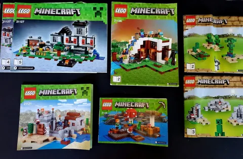 Lot of 7 LEGO MINECRAFT Instruction Manuals Only (No Bricks)