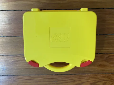 Lego Carrying Case Brief Case Storage Container Yellow With Moveable Dividers