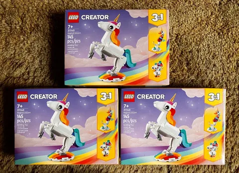 LEGO Creator 3 in 1 Magical Unicorn 31140 - 3 sets