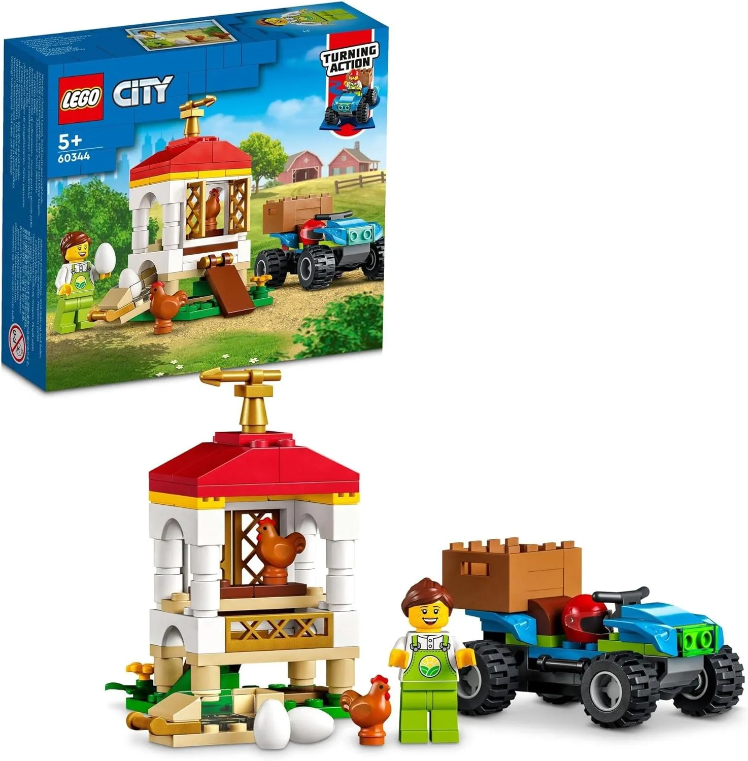 LEGO City Chicken Small Shop 60344 Toy Block Present Animal Boys Girls Ages 5+