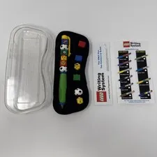 Vintage Lego Writing System Soccer Pen Rare Collectible (Lego 1999) w/ Case