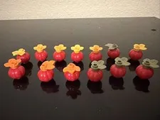LEGO Red Pumpkins with Flower Plant Plates  - Quantity of 13 Pumpkins And Flower