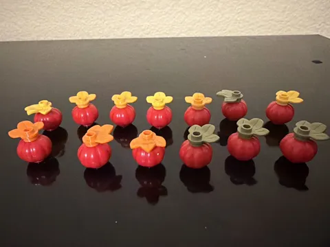 LEGO Red Pumpkins with Flower Plant Plates  - Quantity of 13 Pumpkins And Flower
