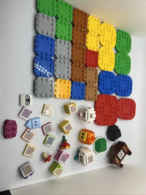 Lego Super Mario: Lot Of Assorted Pieces Plates Barcodes Shells &More