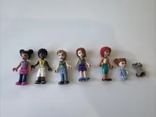 Lot Of 6 Lego Friends Minifigure And One LEGO Raccoon Ava Micro Figure Mixed